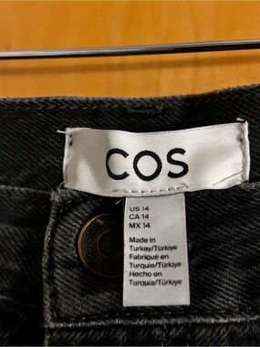 COS maxi skirt in Black Denim. Extra long, tapered, back split.